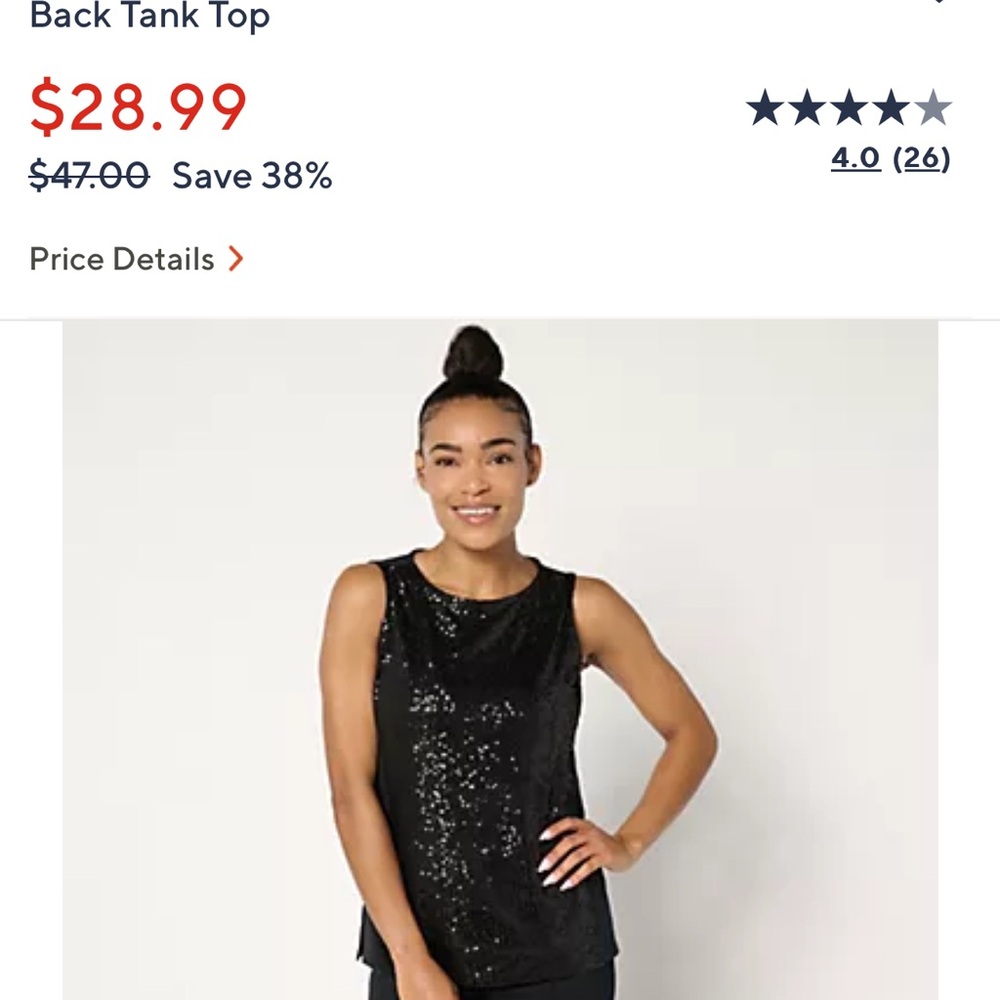 Elegant Black Sequin Tank Top